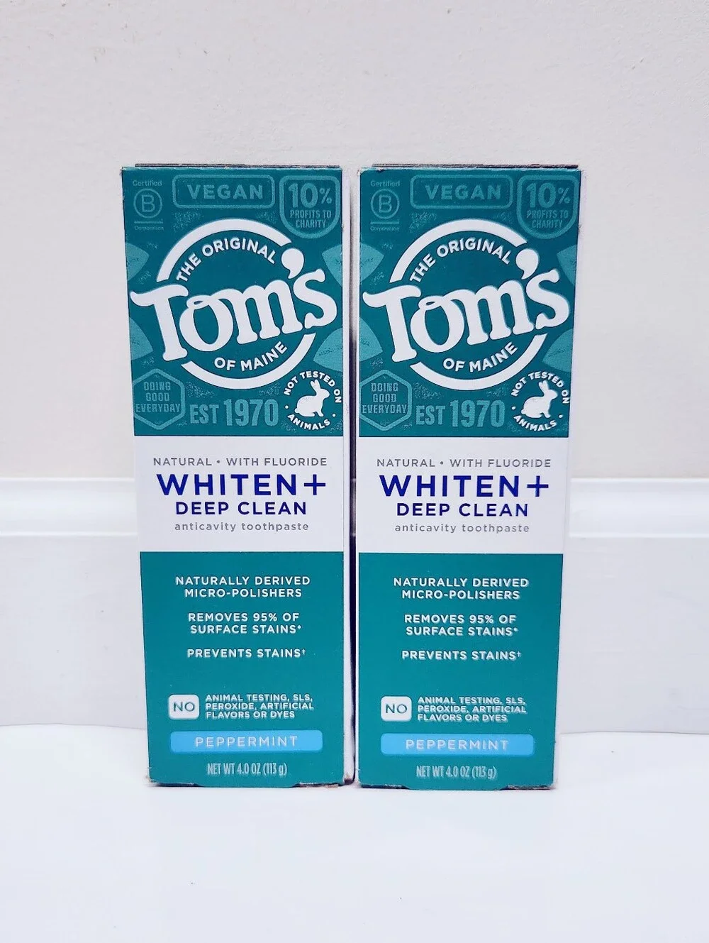 🔮3/$15 Toms of Maine Whiten + Deep Clean Anticavity Toothpaste Peppermint